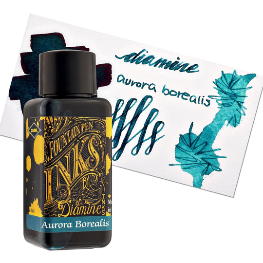 Diamine Classic Bottled Ink and Cartridges in Aurora Borealis