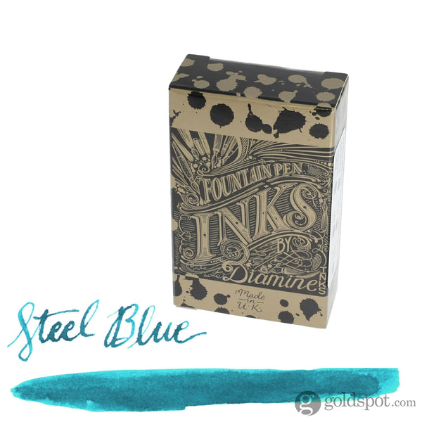 Diamine Classic Bottled Ink and Cartridges in Steel Blue Ocean Teal Cartridges Bottled Ink