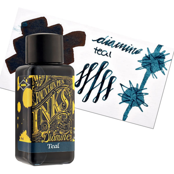 Diamine Classic Bottled Ink and Cartridges in Teal Bottled Ink