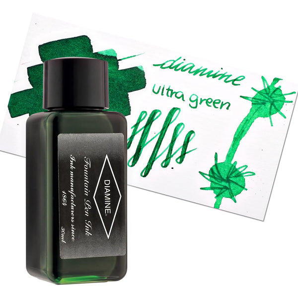 Diamine Classic Bottled Ink and Cartridges in Ultra Green Bottled Ink