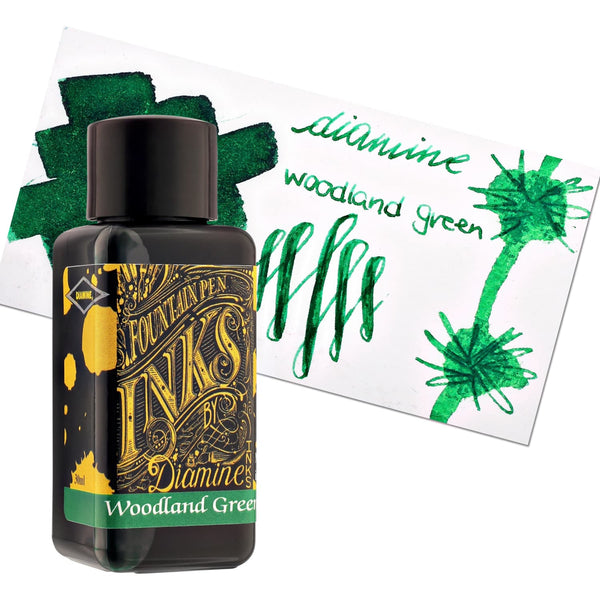 Diamine Classic Bottled Ink and Cartridges in Woodland Green Bottled Ink
