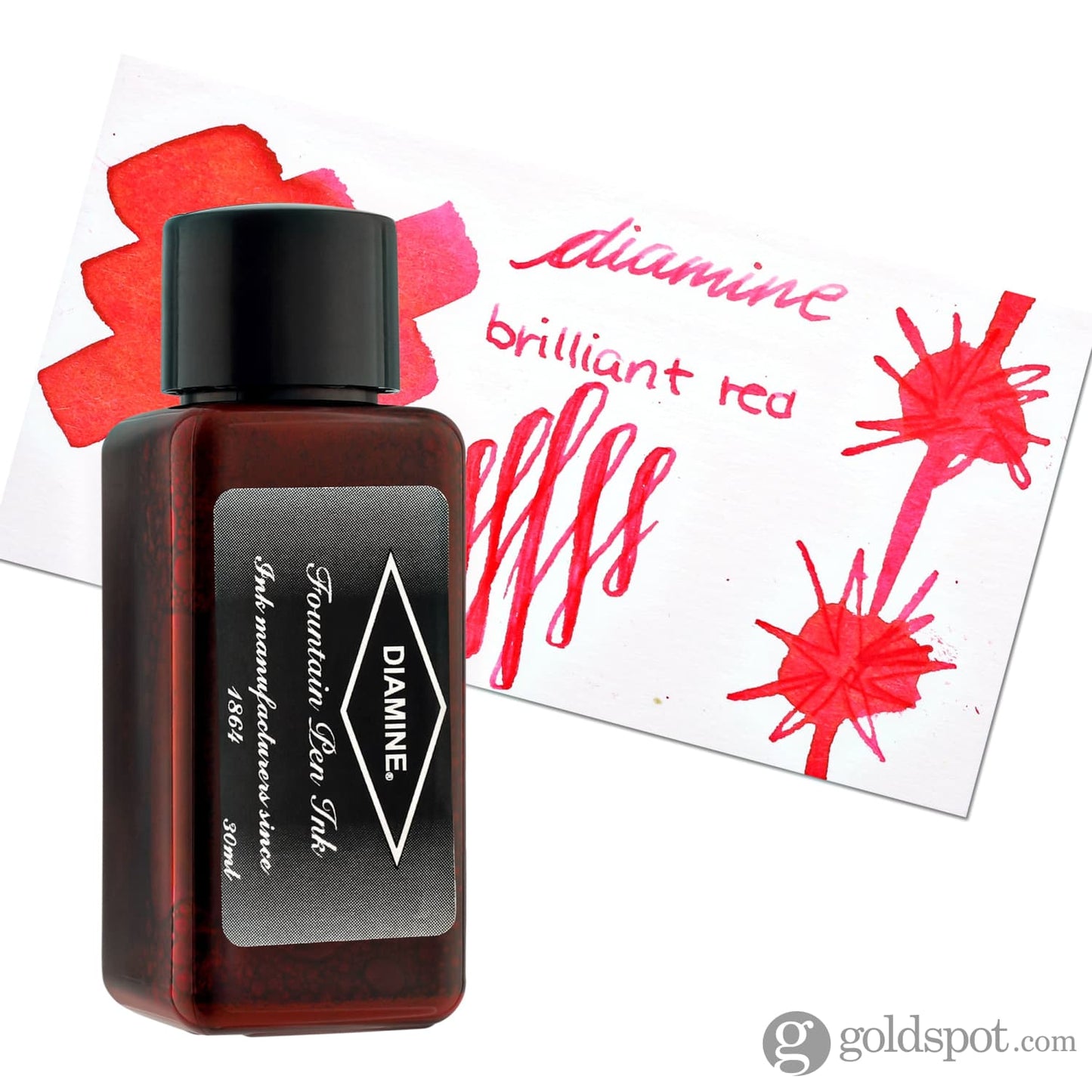Diamine Classic Bottled Ink in Brilliant Red 30ml Bottled Ink