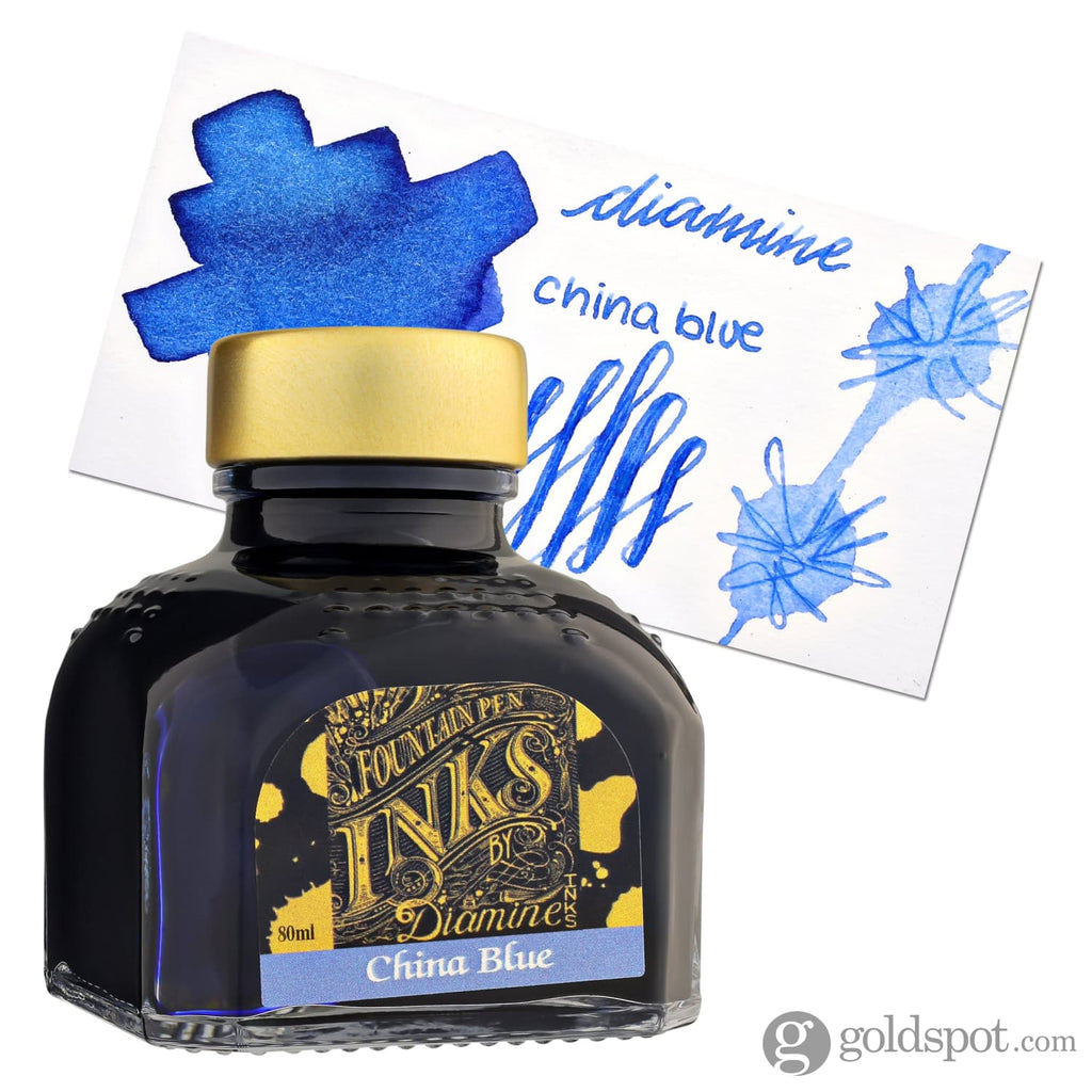 Diamine Classic Bottled Ink in China Blue 80ml Bottled Ink