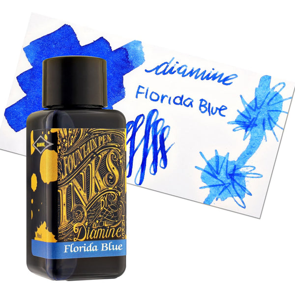 Diamine Classic Bottled Ink in Florida Blue Bottled Ink