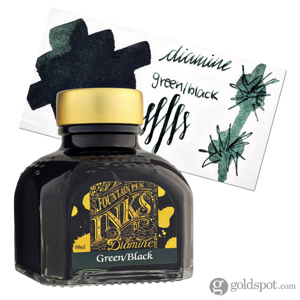 Diamine Classic Bottled Ink in Green / Black 80ml Bottled Ink