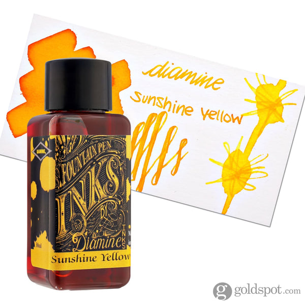 Diamine Classic Bottled Ink in Sunshine Yellow 30ml Bottled Ink