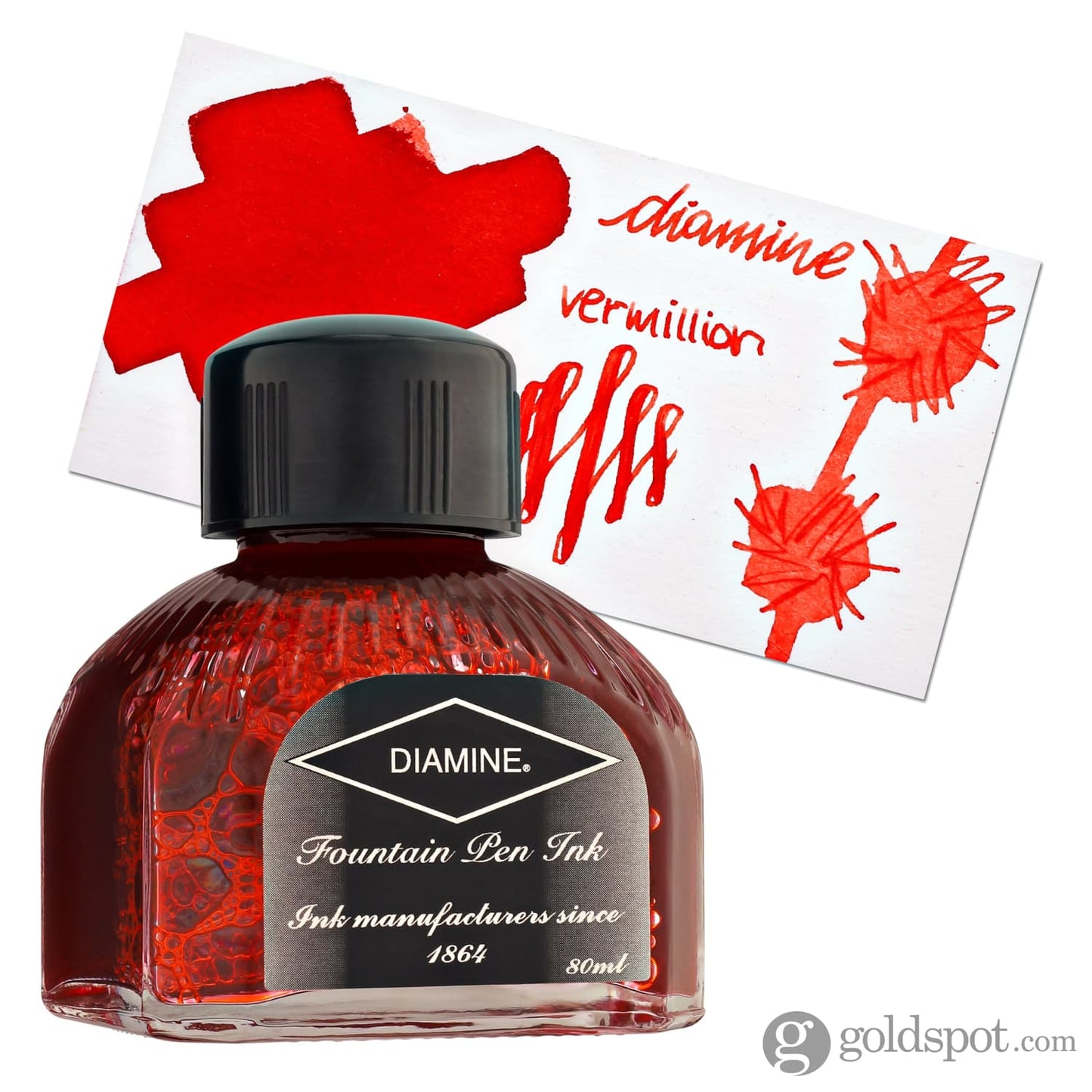 Diamine Classic Bottled Ink in Vermillion Orange 80ml Bottled Ink