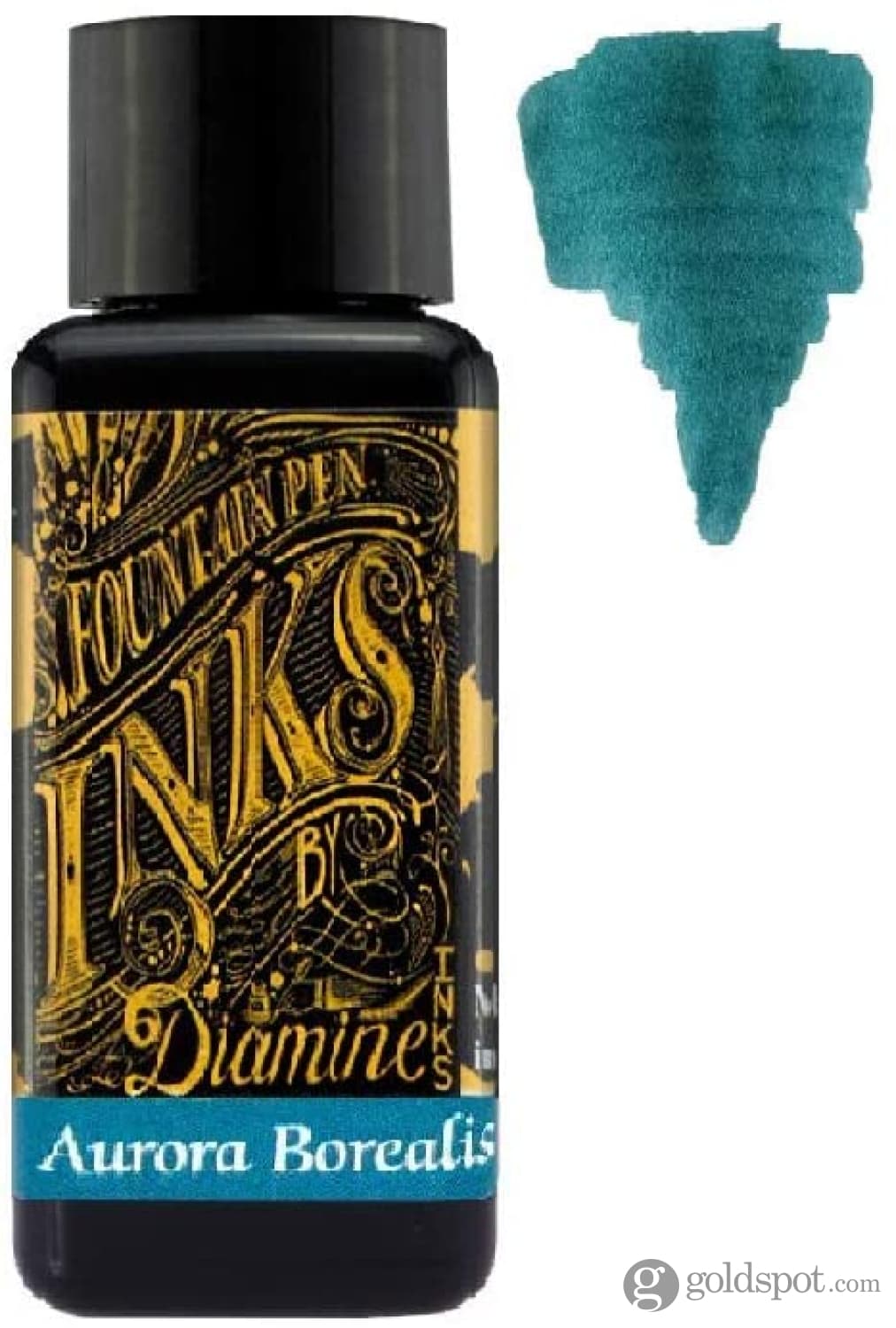 Diamine Fountain Pen Ink 30ml - Colour Wheel - 6 x Bottles - Amber Oxblood Imperial Purple Aurora Borealis Oxford Blue Meadow Bottled Ink