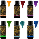 Diamine Fountain Pen Ink 30ml - Colour Wheel - 6 x Bottles - Amber Oxblood Imperial Purple Aurora Borealis Oxford Blue Meadow Bottled Ink