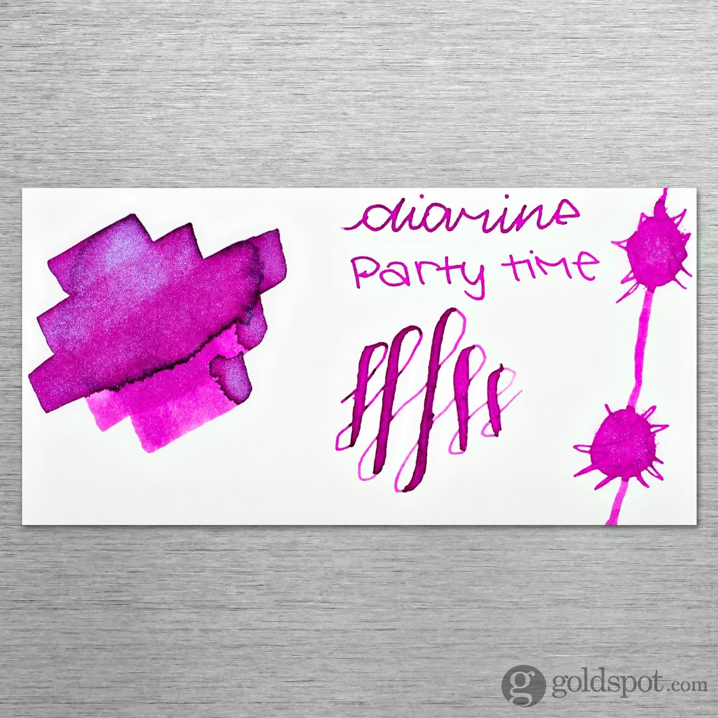 Diamine Inkvent Red Edition Shimmer Bottled Ink in Hot Pink Party Time - 50 mL Bottled Ink