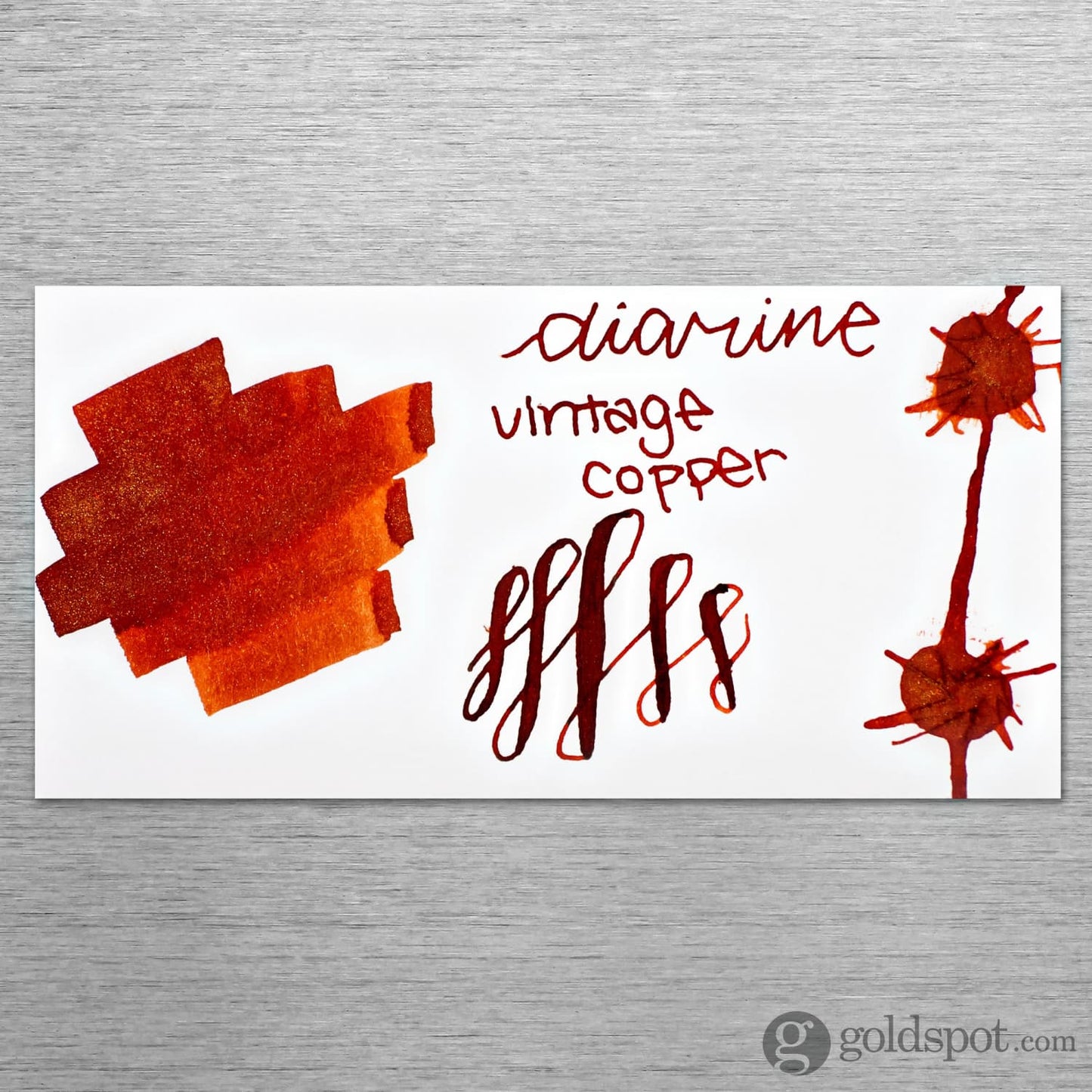 Diamine Inkvent Red Edition Shimmer Bottled Ink in Orange Gold Vintage Copper - 50 mL Bottled Ink