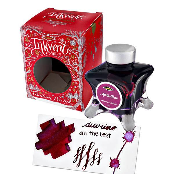 Diamine Inkvent Red Edition Shimmer Sheen Bottled Ink in All The