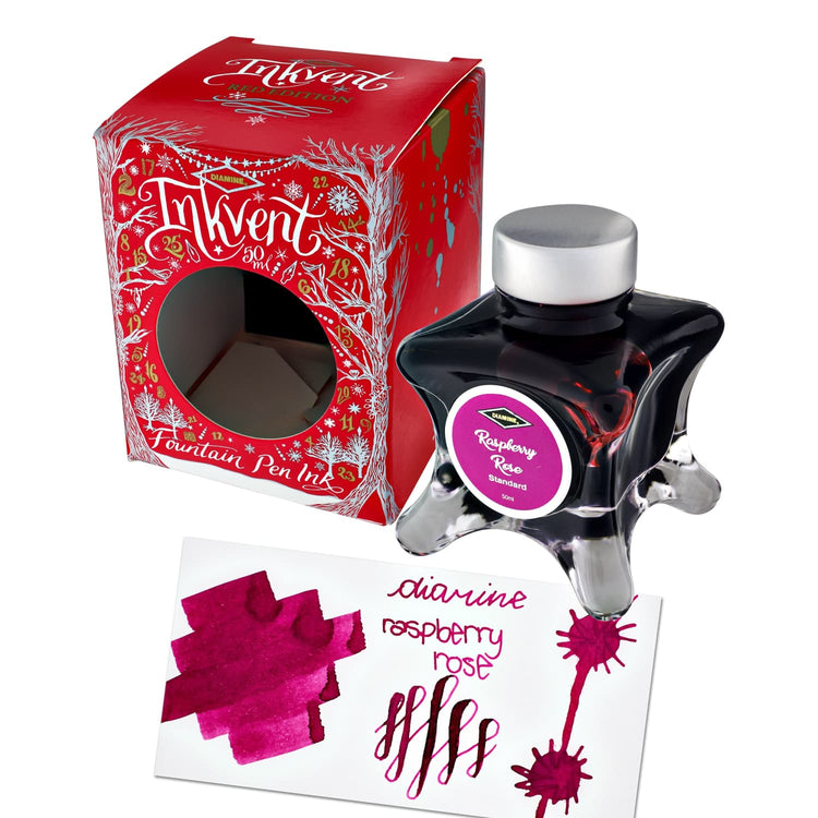 Diamine Inkvent Red Edition Standard Bottled Ink in Raspberry Rose - 50 mL Bottled Ink