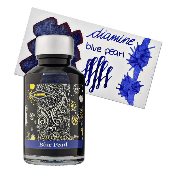 Diamine Shimmer Bottled Ink in Blue Pearl - 50 mL Bottled Ink
