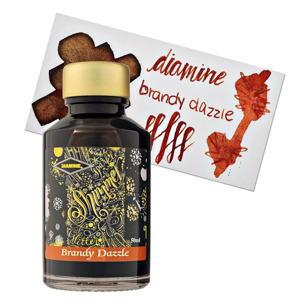 Diamine Shimmer Bottled Ink in Brandy Dazzle Orange - 50 mL Bottled Ink