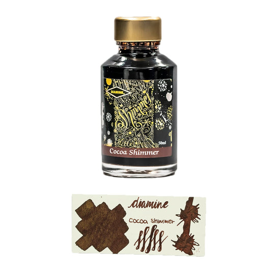 Diamine Shimmer Bottled Ink in Cocoa Shimmer Brown - 50 mL