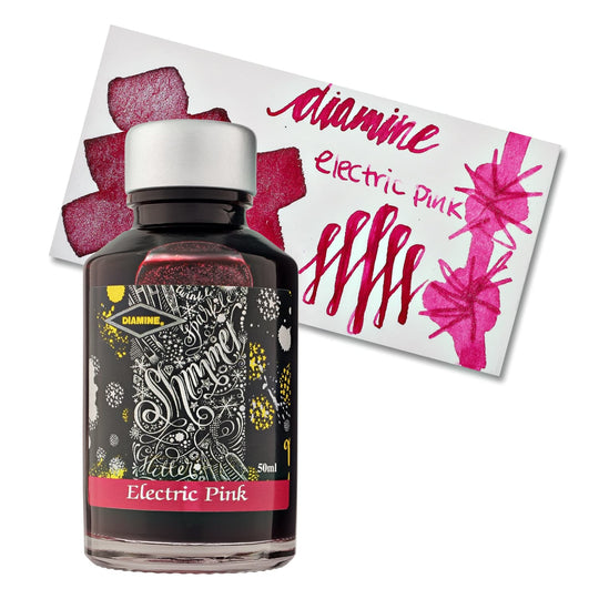 Diamine Shimmer Bottled Ink in Electric Pink - 50 mL
