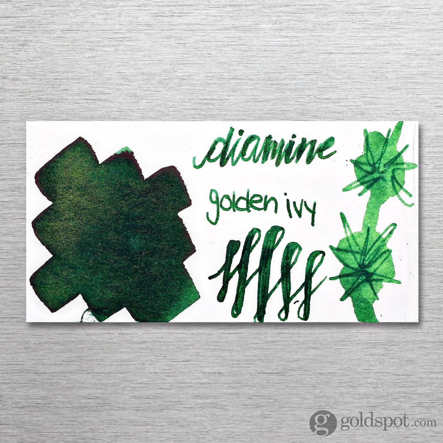 Diamine Shimmer Bottled Ink in Golden Ivy Green - 50 mL Bottled Ink