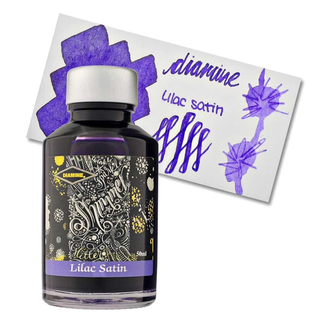 Diamine Shimmer Bottled Ink in Lilac Satin Purple - 50 mL Bottled Ink