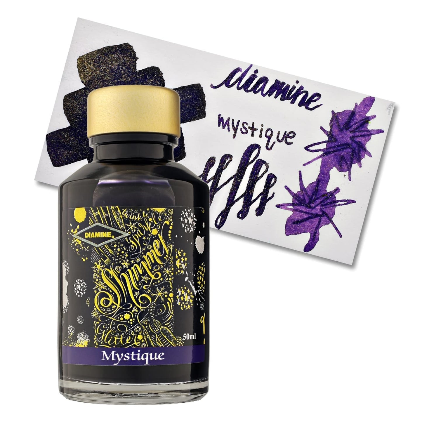 Diamine Shimmer Bottled Ink in Mystique Gold - 50 mL Bottled Ink