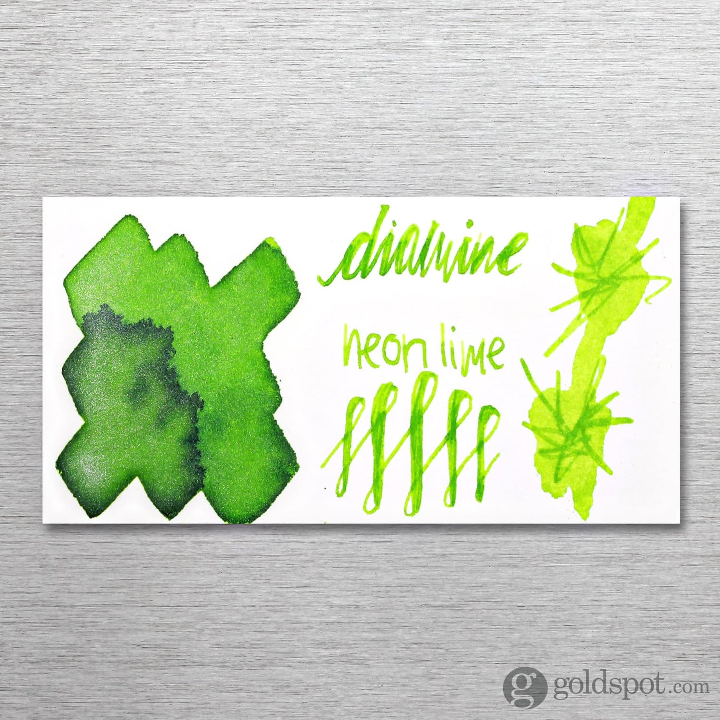 Diamine Shimmer Bottled Ink in Neon Lime Silver - 50 mL Bottled Ink