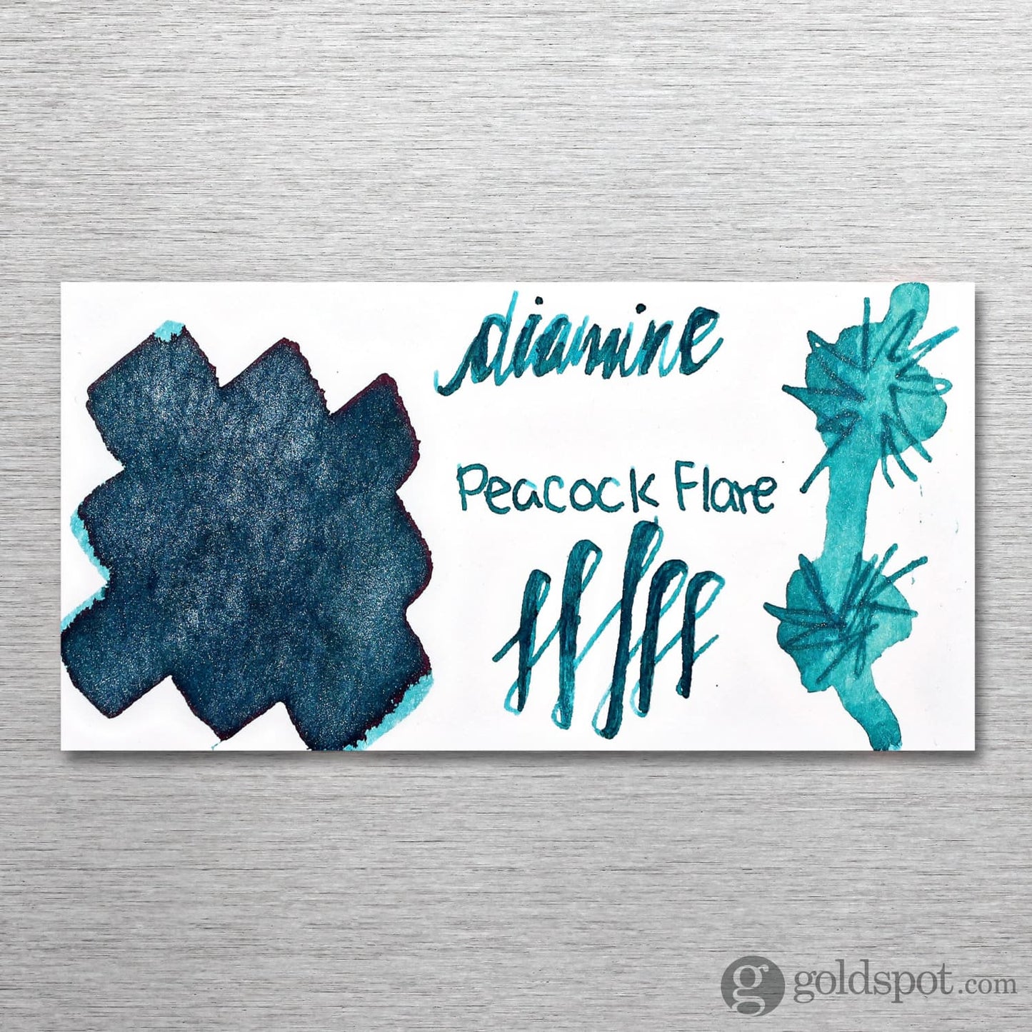 Diamine Shimmer Bottled Ink in Peacock Flare Silver - 50 mL Bottled Ink