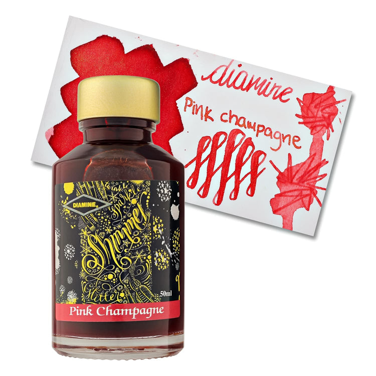 Diamine Shimmer Bottled Ink in Pink Champagne Gold - 50 mL Bottled Ink