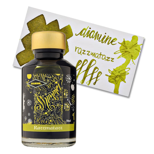 Diamine Shimmer Bottled Ink in Razzamatazz Gold - 50 mL