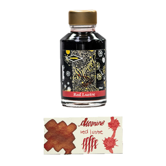 Diamine Shimmer Bottled Ink in Red Lustre - 50 mL