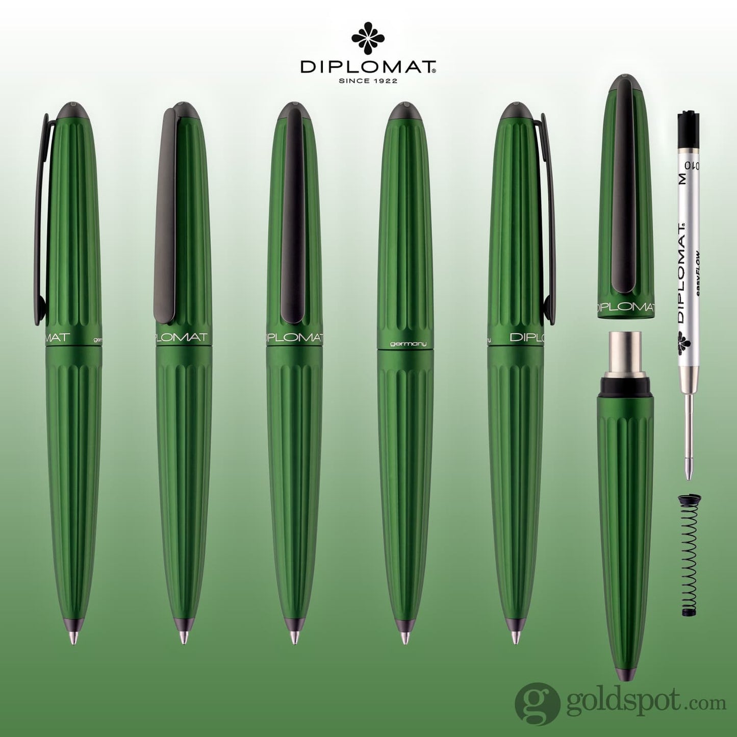 Diplomat Aero Ballpoint Pen in Green Ballpoint Pen