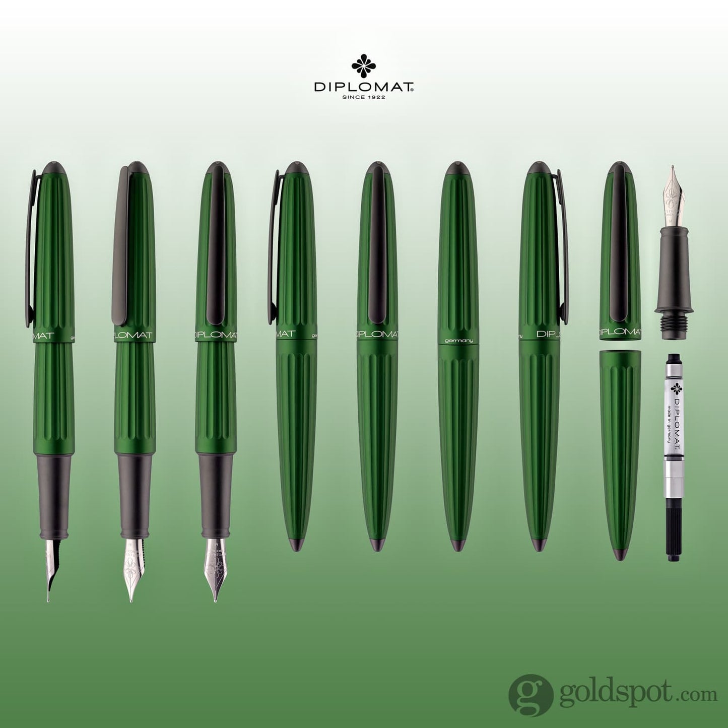 Diplomat Aero Fountain Pen in Green Fountain Pen