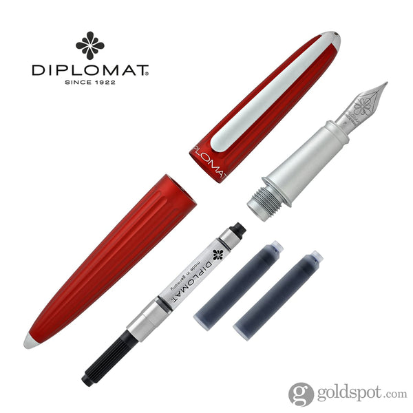 Diplomat Aero Fountain Pen in Red Fountain Pen
