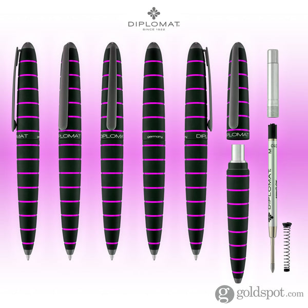 Diplomat Elox Ballpoint Pen in Ring Black/Purple Ballpoint Pen