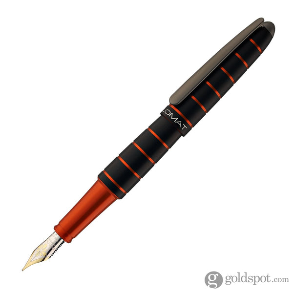 Diplomat Elox Fountain Pen in Ring Black & Orange - 14K Gold Fountain Pen