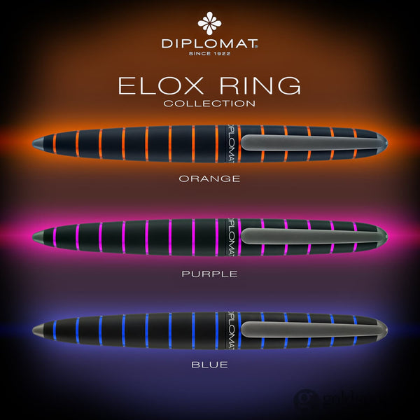 Diplomat Elox Fountain Pen in Ring Black & Orange Fountain Pen