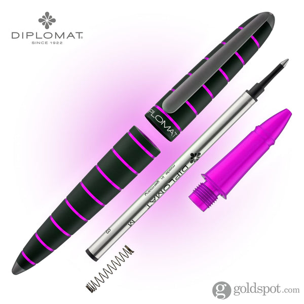 Diplomat Elox Rollerball Pen in Ring Black/Purple Rollerball Pen