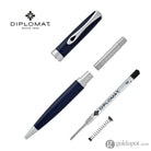 Diplomat Excellence A2 Ballpoint Pen in Midnight Blue with Chrome Trim Ballpoint Pen