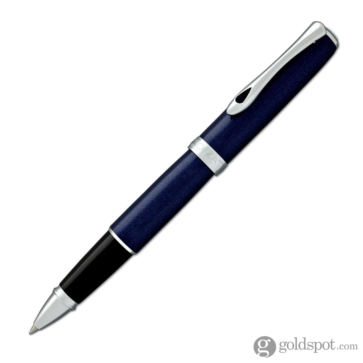Diplomat Excellence A2 Rollerball Pen in Midnight Blue with Chrome Trim Rollerball Pen