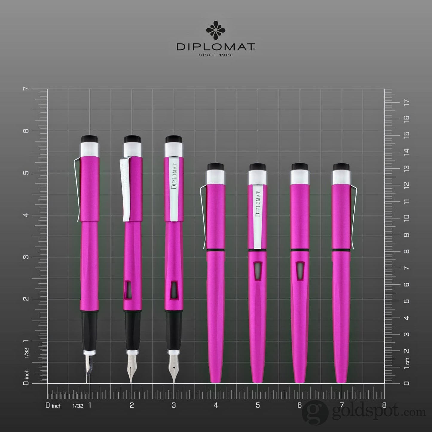 Diplomat Magnum Fountain Pen in Hot Pink Fountain Pen