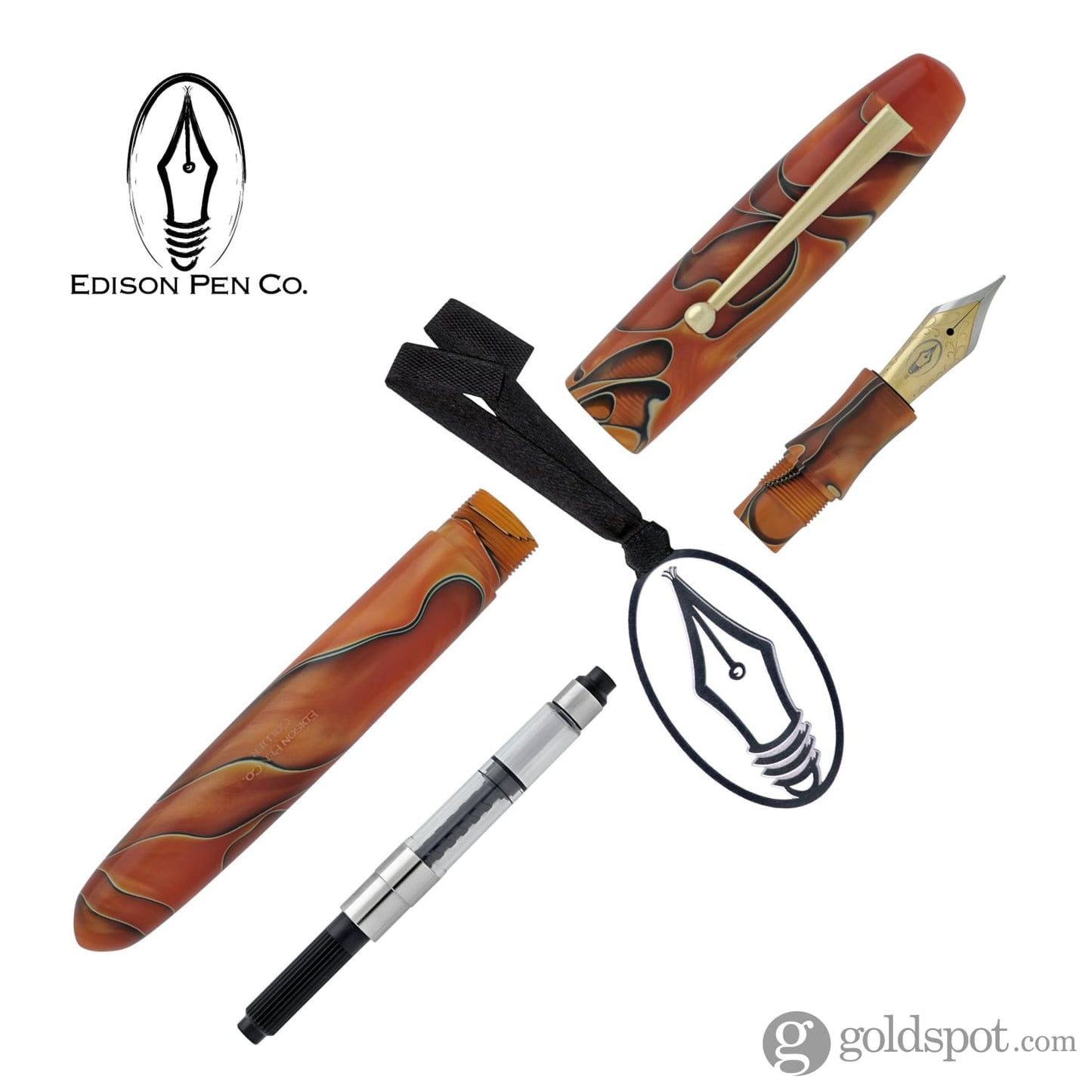 Edison Collier Fountain Pen in Persimmon Swirl Fountain Pen