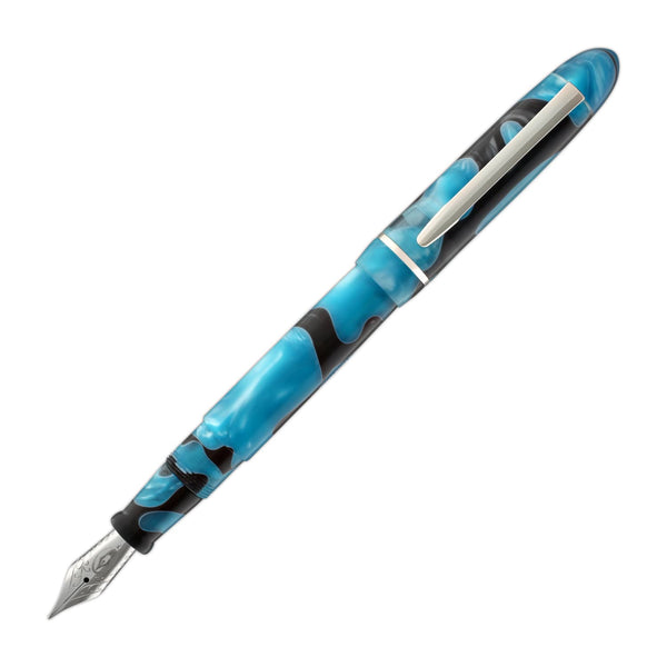 Edison Menlo Fountain Pen in Blue Grotto Stainless Steel Nib Fountain Pen
