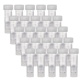 Empty Ink Vials for Samples - 25 Pack, Clear - Secure Twist-cap