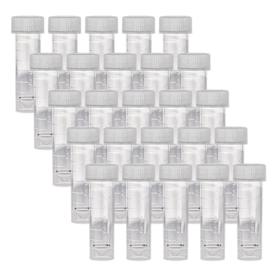 Empty Ink Vials for Samples - 25 Pack, Clear - Secure Twist-cap