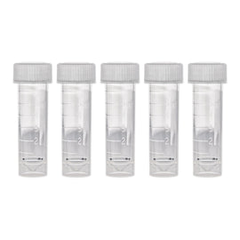 Empty Ink Vials for Samples - 5 Pack, Clear - Secure Twist-cap