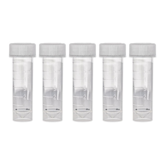 Empty Ink Vials for Samples - 5 Pack, Clear - Secure Twist-cap