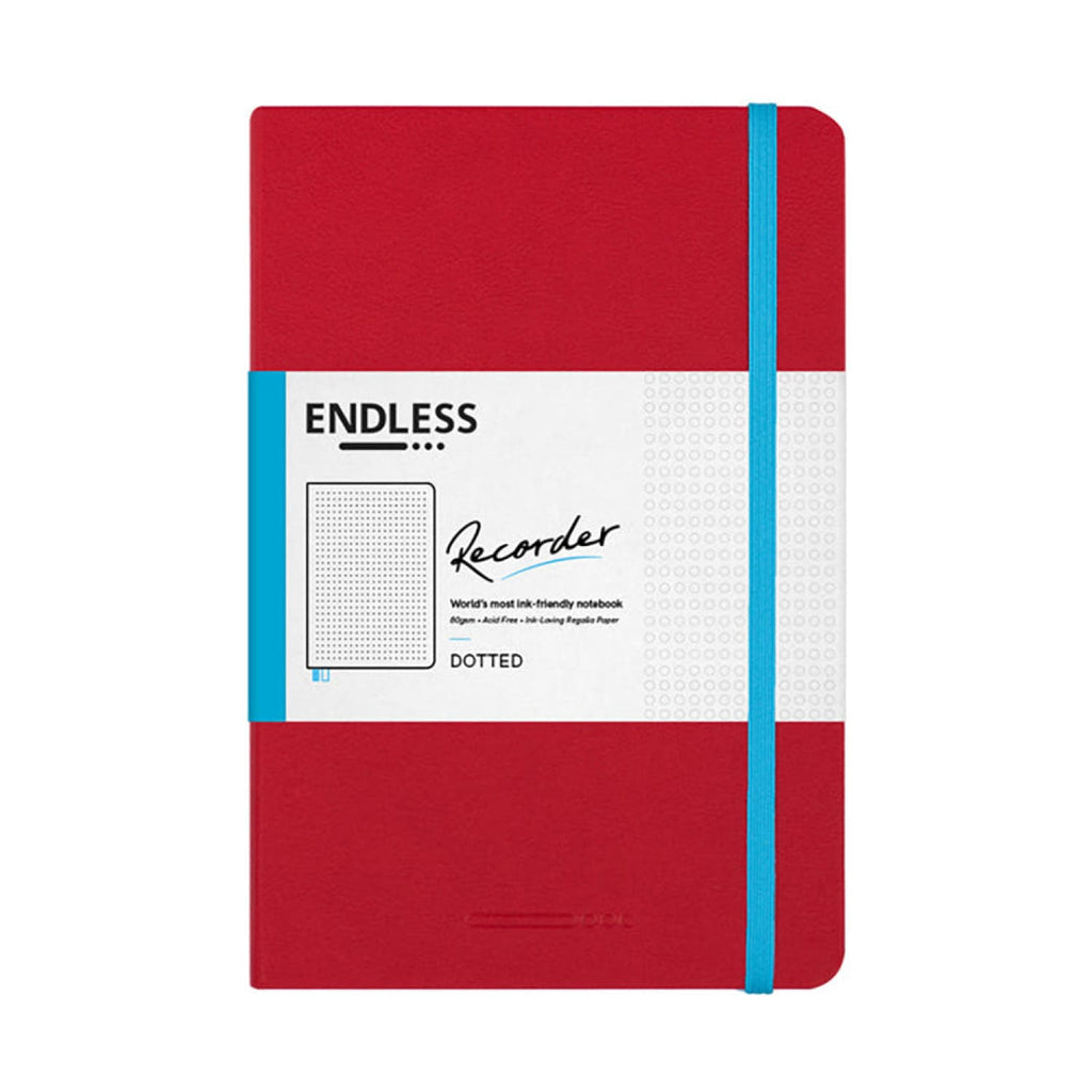 Endless Recorder A5 Notebook in Crimson Sky with the 80gsm Regalia Paper - Dotted Notebook
