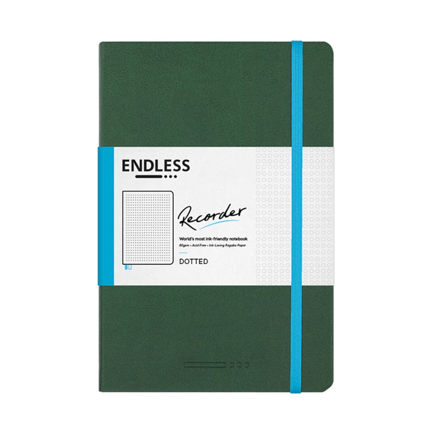 Endless Recorder A5 Notebook in Forest Canopy with the 80gsm Regalia Paper - Dotted Notebook