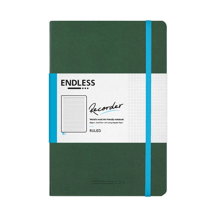 Endless Recorder A5 Notebook in Forest Canopy with the 80gsm Regalia Paper - Ruled Notebook