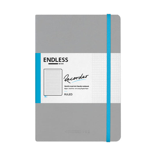 Endless Recorder A5 Notebook in Mountain Snow with the 80gsm Regalia Paper - Ruled