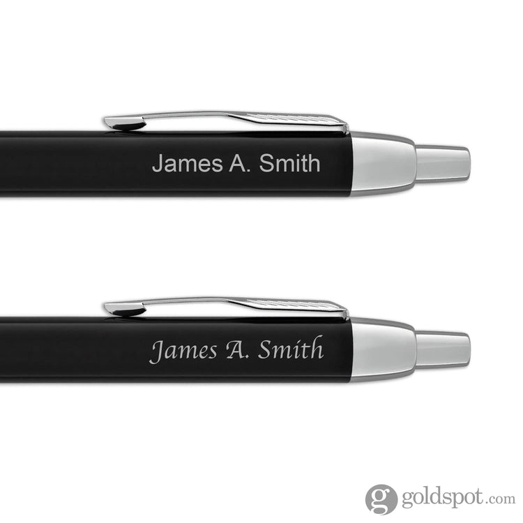 Engraved / Personalized Parker IM Core Ballpoint Pen in Black CT by Goldspot Ballpoint Pen
